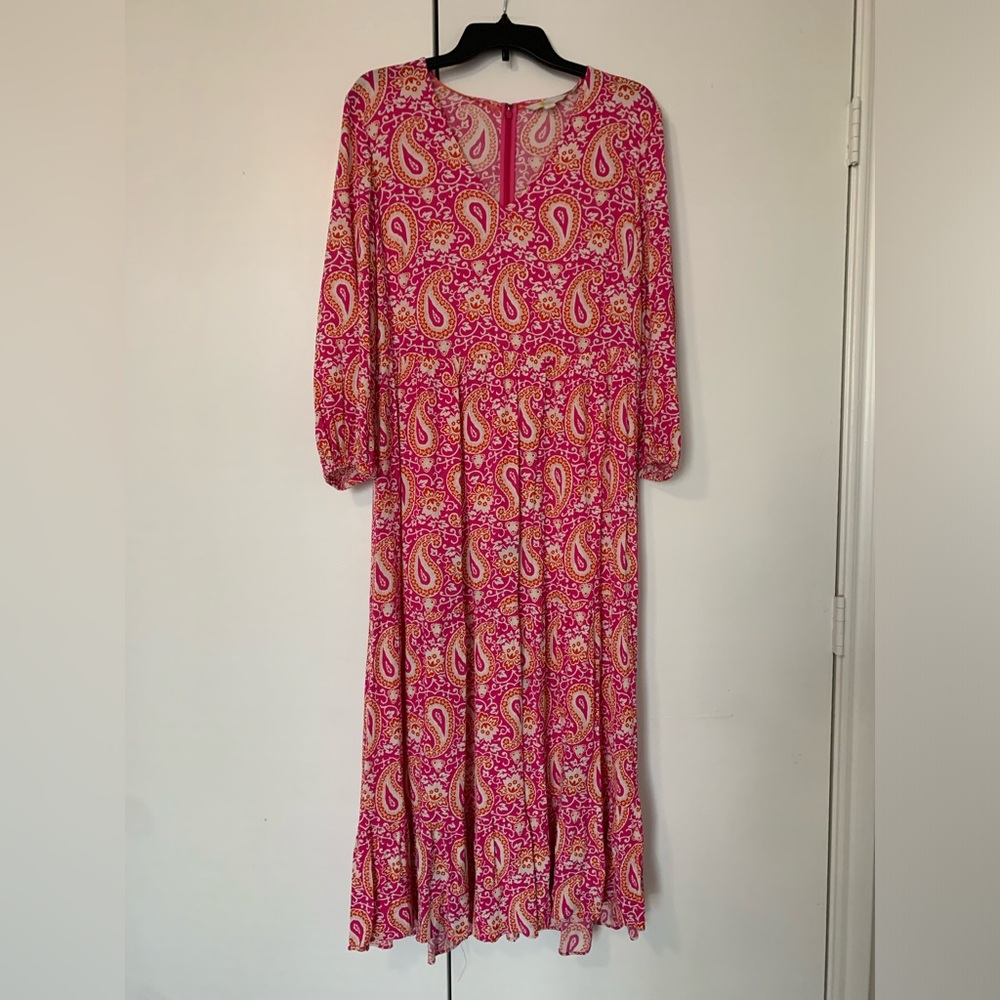Boden Blouson Sleeve Paisley Maxi Dress